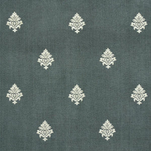 Lorenzo Embroidery Midnight 64721 by Schumacher Designer Fabric