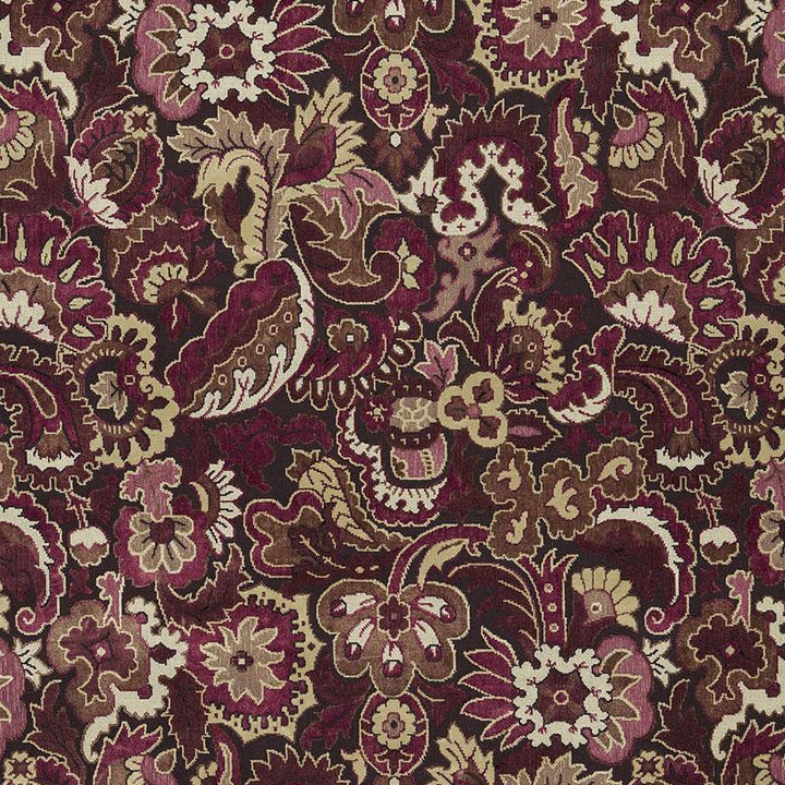 Velours Oriental Aubergine 64832 by Schumacher Designer Fabric Cut & Patterned Velvets 25.88" - Swanky Fabrics -