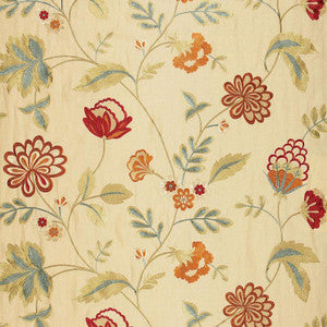 Palampore Embroidery Biscuit 64842 by Schumacher Designer Fabric