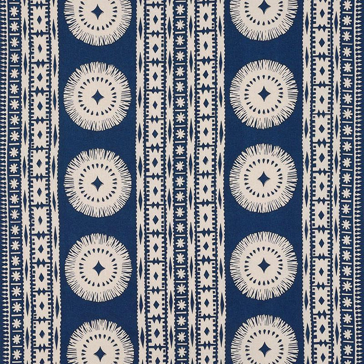 Bora Bora Print Marine 175841 by Schumacher Designer Fabric Mary Mcdonald 52.0" - Swanky Fabrics -