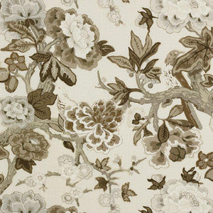 Bermuda Blossoms Snow 175871 by Schumacher Designer Fabric