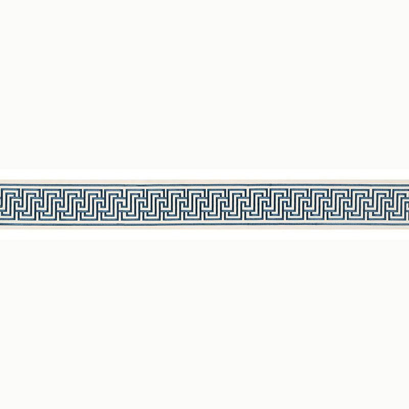 Labyrinth Tape Bleu 66143 by Schumacher Designer Trim Mary Mcdonald 2.5" - Swanky Fabrics -