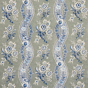 Le Castellet Gris & Bleu 175982 by Schumacher Designer Fabric