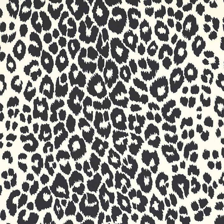 Iconic Leopard Graphite 5007012 by Schumacher Designer Wallpaper Exuberant Prints 27.0" - Swanky Fabrics -