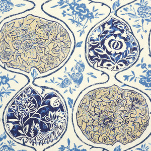 Katsugi Blues 5006960 by Schumacher Designer Wallpaper