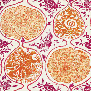 Katsugi Tangerine & Berry 5006962 by Schumacher Designer Wallpaper