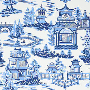 Nanjing Porcelain 5006911 by Schumacher Designer Wallpaper