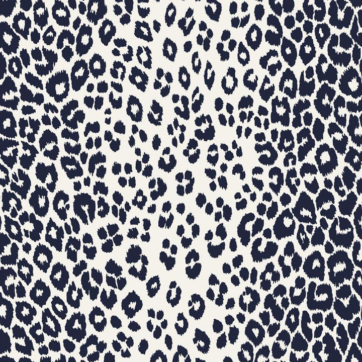 Iconic Leopard Ink 5007010 by Schumacher Designer Wallpaper Exuberant Prints 27.0" - Swanky Fabrics -