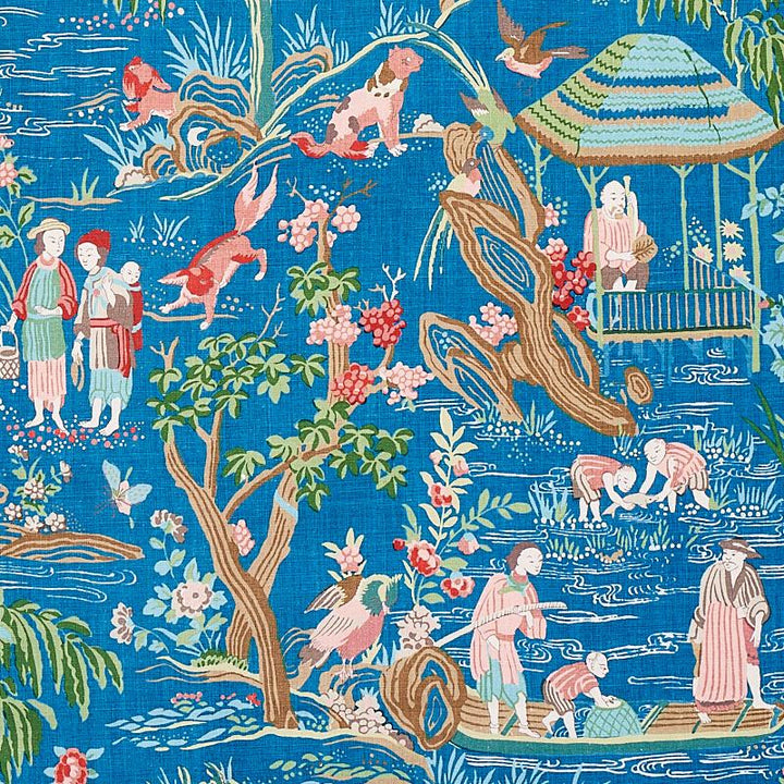 Yangtze River Peacock 176775 by Schumacher Designer Fabric Schumacher Classics 27.0" - Swanky Fabrics -
