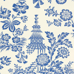 Song Garden Porcelain 5007030 by Schumacher Designer Wallpaper