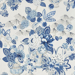 Bouquet Chinois Porcelain 177291 by Schumacher Designer Fabric