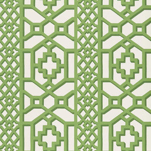 Zanzibar Trellis Jade 5006941 by Schumacher Designer Wallpaper