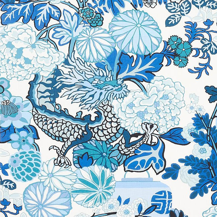 Chiang Mai Indoor/Outdoor China Blue 177311 by Schumacher Designer Fabric Indoor/Outdoor: Prints & Wovens 26.5" - Swanky Fabrics -