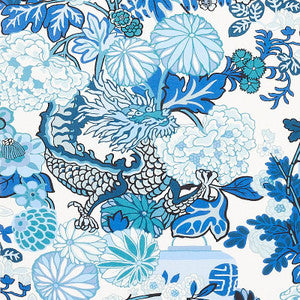 Chiang Mai Indoor/Outdoor China Blue 177311 by Schumacher Designer Fabric