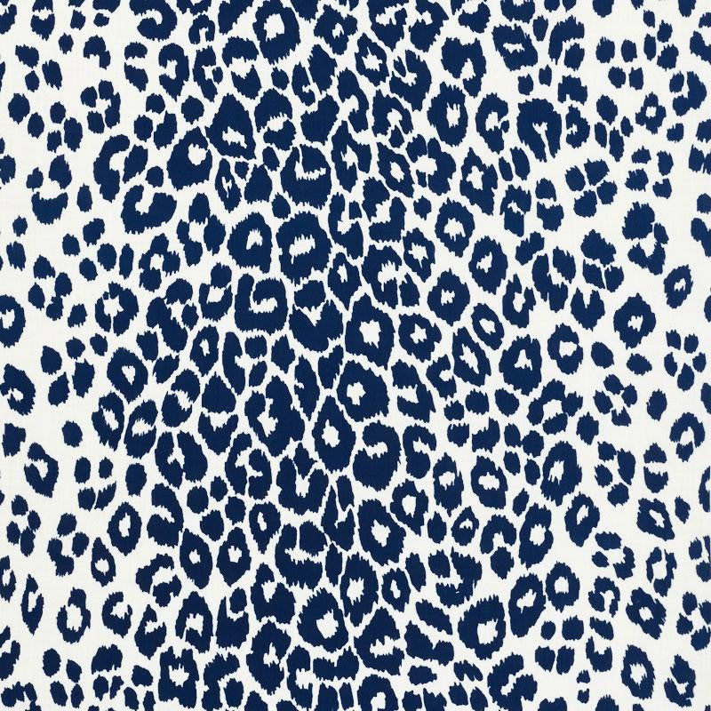 Iconic Leopard Indoor/Outdoor Navy 177323 by Schumacher Designer Fabric Indoor/Outdoor: Prints & Wovens 27.25" - Swanky Fabrics -