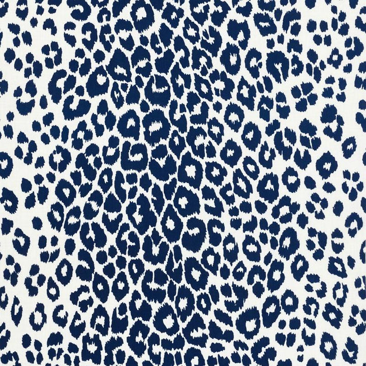 Iconic Leopard Indoor/Outdoor Navy 177323 by Schumacher Designer Fabric Indoor/Outdoor: Prints & Wovens 27.25" - Swanky Fabrics -
