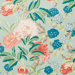 Enchanted Garden Aqua 177390 by Schumacher Designer Fabric