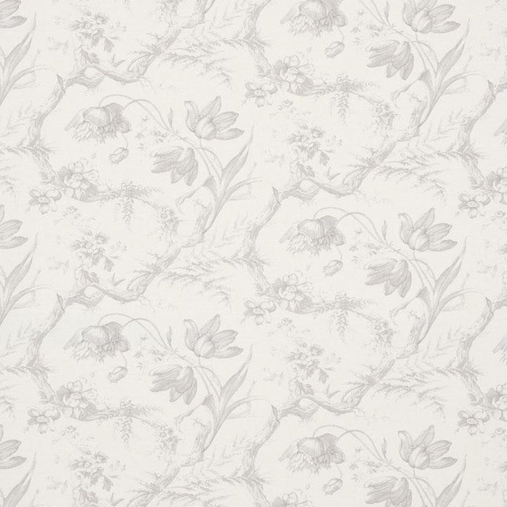 Toile De Fleurs Grisaille 177401 by Schumacher Designer Fabric Schumacher Classics 26.75" - Swanky Fabrics -