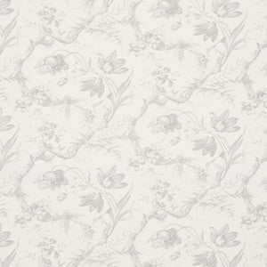 Toile De Fleurs Grisaille 177401 by Schumacher Designer Fabric