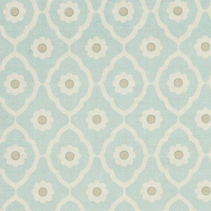 Soundess Aqua SOUN003 by Schumacher Designer Fabric Veere Grenney 5.75" - Swanky Fabrics -