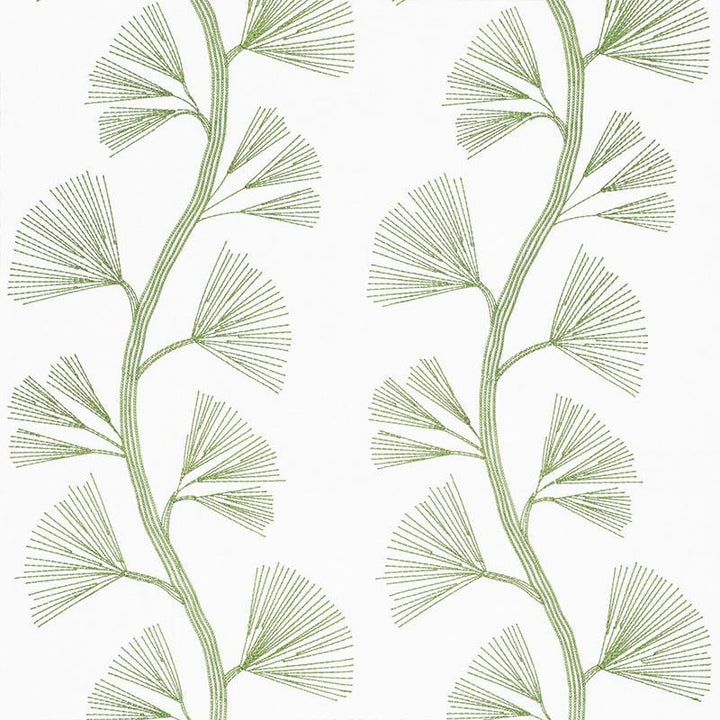 Ginkgo Embroidery Leaf 73080 by Schumacher Designer Fabric Orient Express 18.0" - Swanky Fabrics -