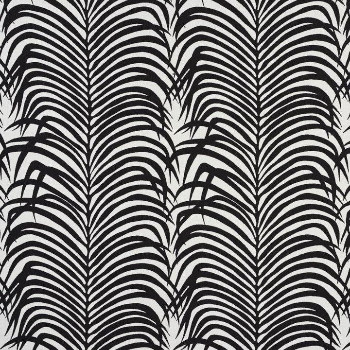 Zebra Palm Indoor/Outdoor Black 73173 by Schumacher Designer Fabric Indoor/Outdoor Ii: Prints & Wovens 13.88" - Swanky Fabrics -
