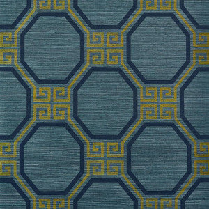 Octavia Sisal Peacock 5008932 by Schumacher Designer Wallpaper