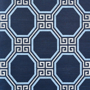 Octavia Sisal Navy 5008933 by Schumacher Designer Wallpaper