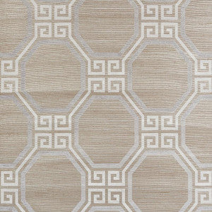 Octavia Hemp Shimmer Quartz 5008980 by Schumacher Designer Wallpaper