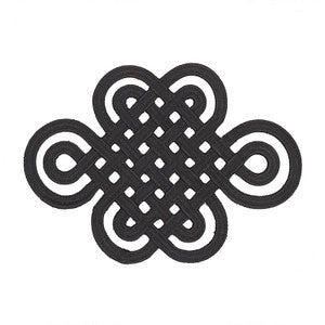 Good Luck Knot Appliqu Black 73051 by Schumacher Designer Trim