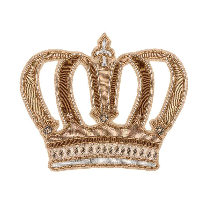 Crown Appliqu Gold 73330 by Schumacher Designer Trim Royal Touch - Swanky Fabrics -