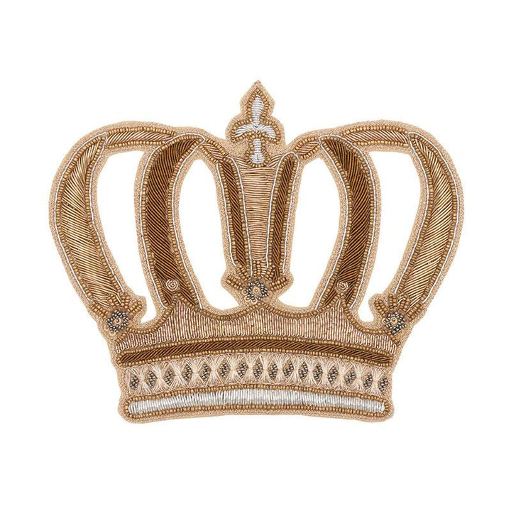 Crown Appliqu Gold 73330 by Schumacher Designer Trim Royal Touch - Swanky Fabrics -