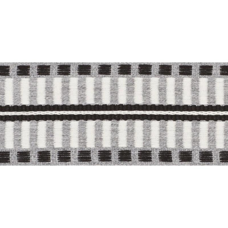 Jacobsen Tape Indoor/Outdoor Grey 73630 by Schumacher Designer Trim Indoor/Outdoor: Prints & Wovens - Swanky Fabrics -
