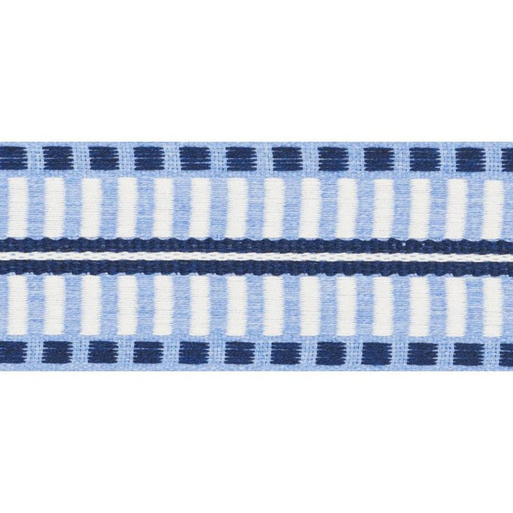 Jacobsen Tape Indoor/Outdoor Chambray 73631 by Schumacher Designer Trim Indoor/Outdoor: Prints & Wovens - Swanky Fabrics -