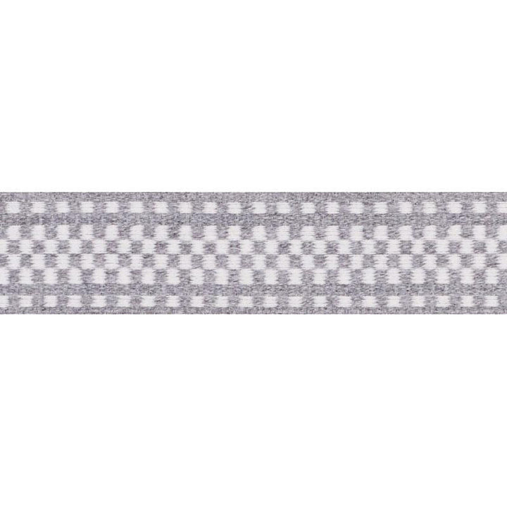 Marta Tape Indoor/Outdoor Grey 73650 by Schumacher Designer Trim Indoor/Outdoor: Prints & Wovens - Swanky Fabrics -
