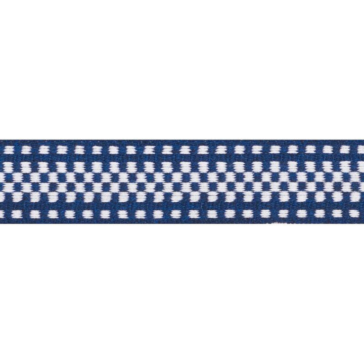 Marta Tape Indoor/Outdoor Navy 73653 by Schumacher Designer Trim Indoor/Outdoor: Prints & Wovens - Swanky Fabrics -