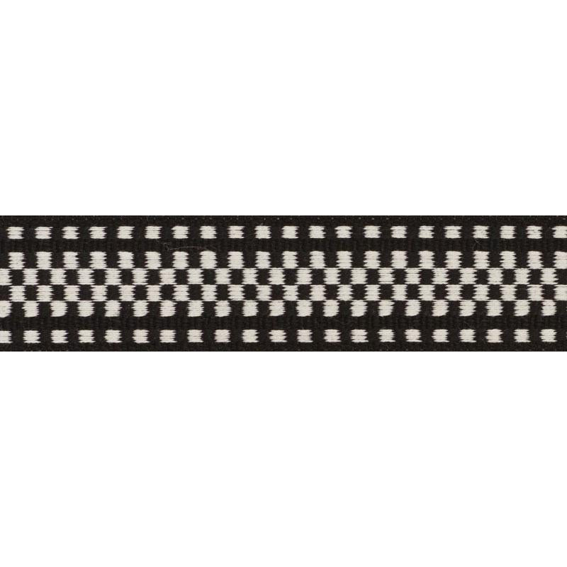 Marta Tape Indoor/Outdoor Black 73654 by Schumacher Designer Trim Indoor/Outdoor Ii: Prints & Wovens - Swanky Fabrics -