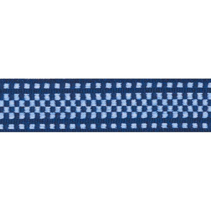 Marta Tape Indoor/ Outdoor Chambray & Navy 73652 by Schumacher Designer Trim Indoor/Outdoor: Prints & Wovens - Swanky Fabrics -