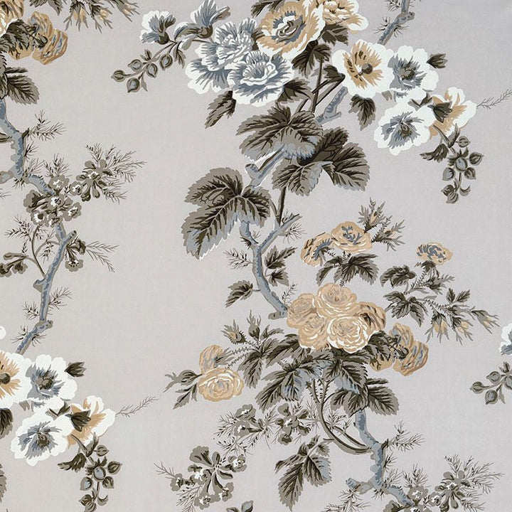 Pyne Hollyhock Grisaille 174453 by Schumacher Designer Fabric Schumacher Classics 26.5" - Swanky Fabrics -
