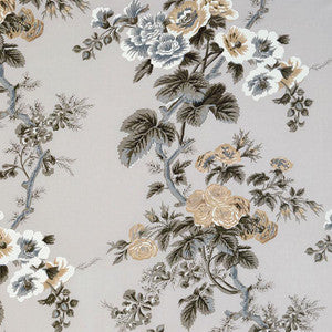 Pyne Hollyhock Grisaille 174453 by Schumacher Designer Fabric