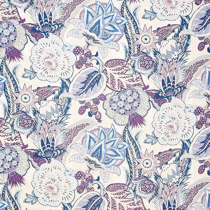Zanzibar Linen Print Hyacinth 173523 by Schumacher Designer Fabric Schumacher Classics 29.0" - Swanky Fabrics -