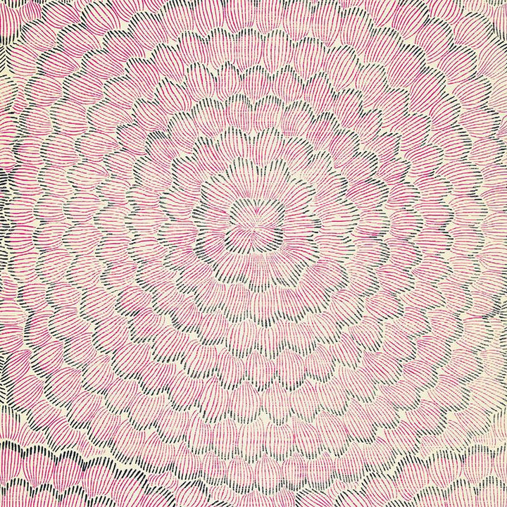 Feather Bloom Sisal Fuchsia & Jet 5006076 by Schumacher Designer Wallpaper Celerie Kemble 34.0" - Swanky Fabrics -