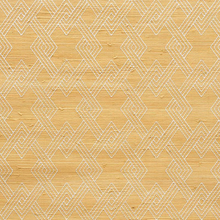 Hix Embroidered Jute Natural 5008960 by Schumacher Designer Wallpaper Happy Together 3.75" - Swanky Fabrics -