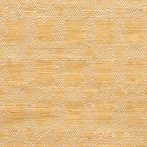 Hix Embroidered Jute Natural 5008960 by Schumacher Designer Wallpaper