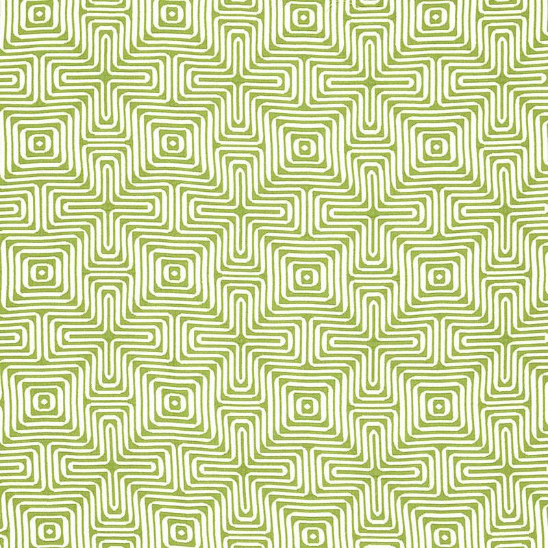 Amazing Maze Indoor/Outdoor Palm 65321 by Schumacher Designer Fabric Trina Turk 6.38" - Swanky Fabrics -
