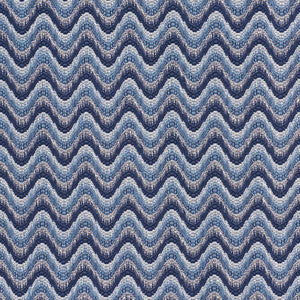 Bargello Wave Blue 73440 by Schumacher Designer Fabric