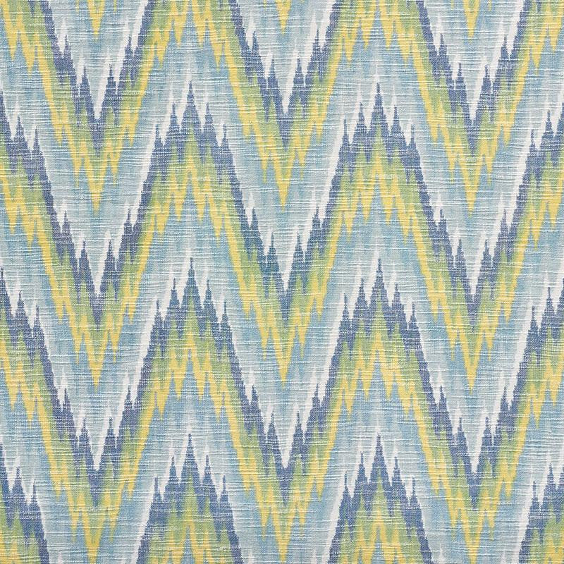 Ibiza Flamestitch Pool 73460 by Schumacher Designer Fabric Happy Together 8.75" - Swanky Fabrics -