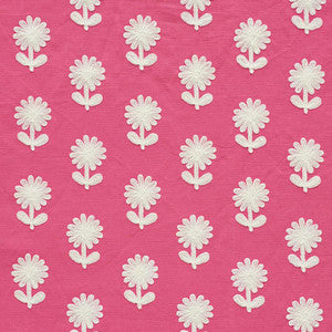 Paley Embroidery Pink 73481 by Schumacher Designer Fabric