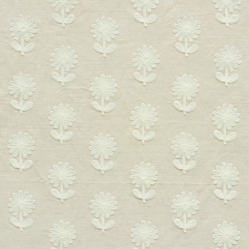 Paley Embroidery Natural 73482 by Schumacher Designer Fabric Happy Together 2.0" - Swanky Fabrics -