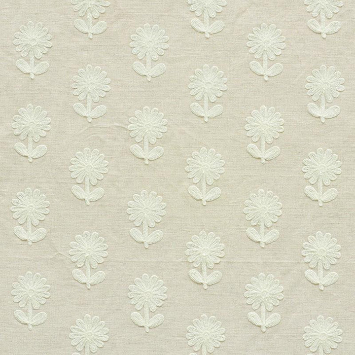 Paley Embroidery Natural 73482 by Schumacher Designer Fabric Happy Together 2.0" - Swanky Fabrics -